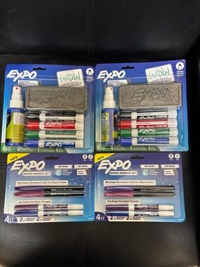 Mixed Dry/Wet Erase Expo Marker Package - 4 packages New in Package